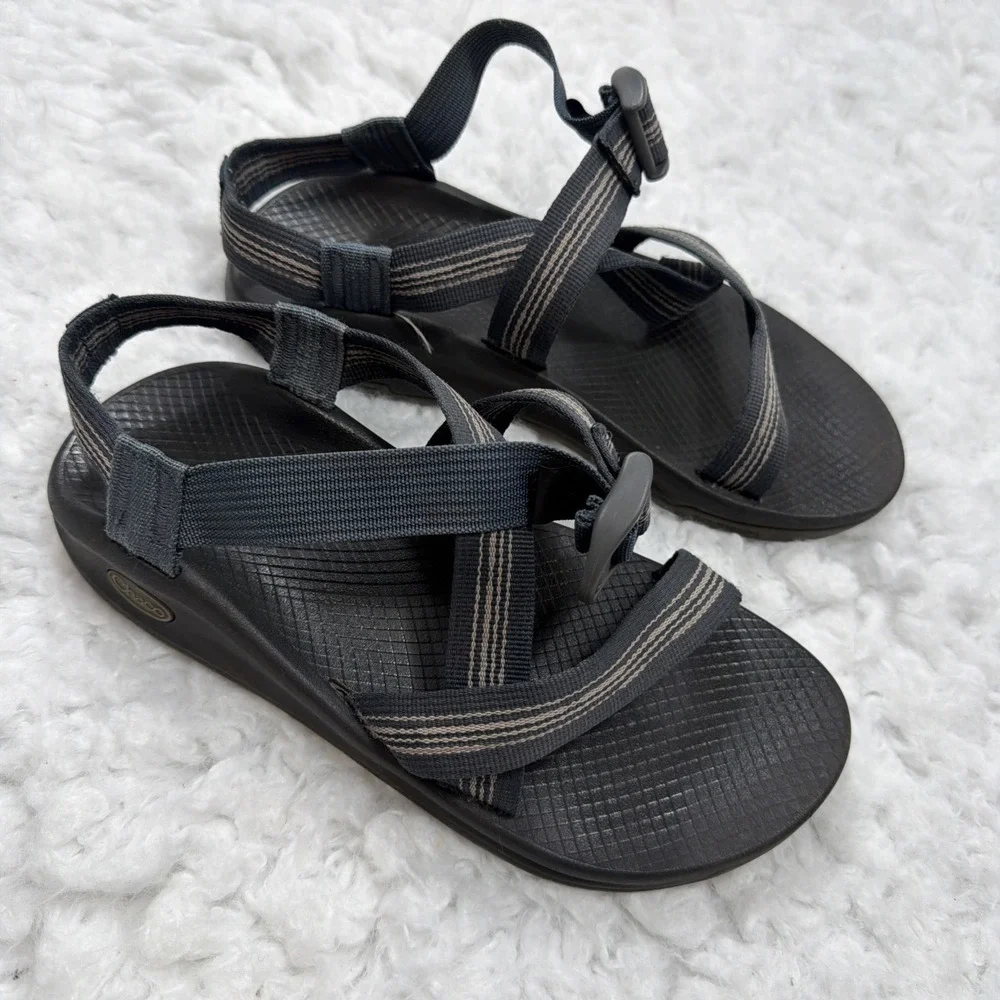 Chaco Men's Sz-8 Z/1 Classic Strap Sandals In Split Gray Adjustable Water Hiking